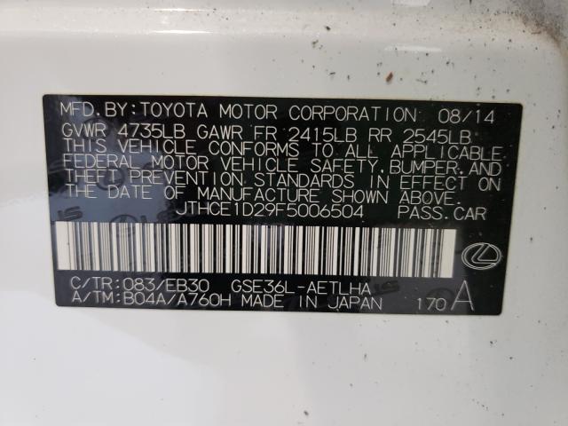 2015 LEXUS IS 350 JTHCE1D29F5006504
