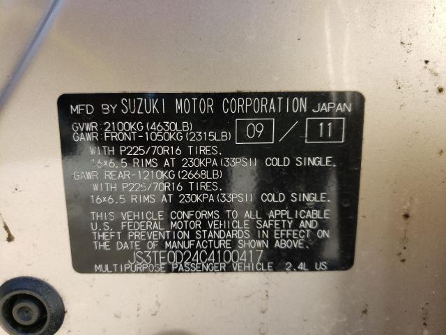 2012 SUZUKI GRAND VITA JS3TE0D24C4100417