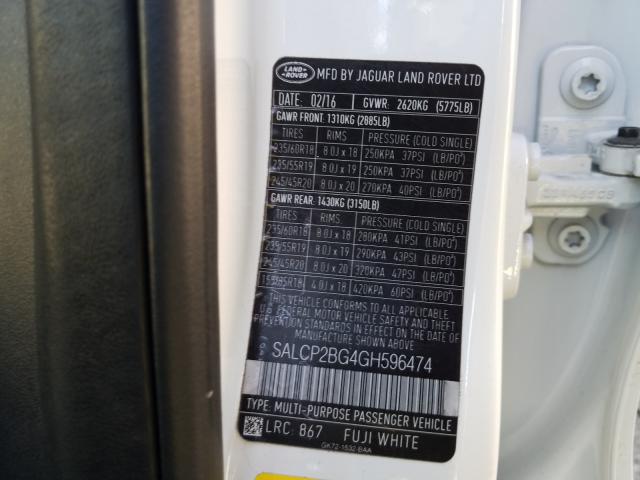2016 LAND ROVER DISCOVERY SALCP2BG4GH596474