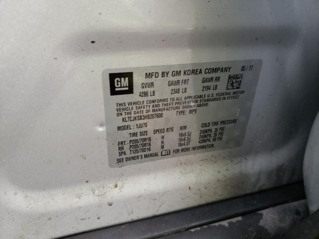 2017 CHEVROLET TRAX LS KL7CJKSB3HB207600