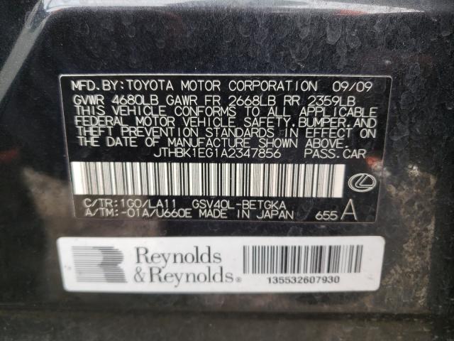 2010 LEXUS ES 350 JTHBK1EG1A2347856