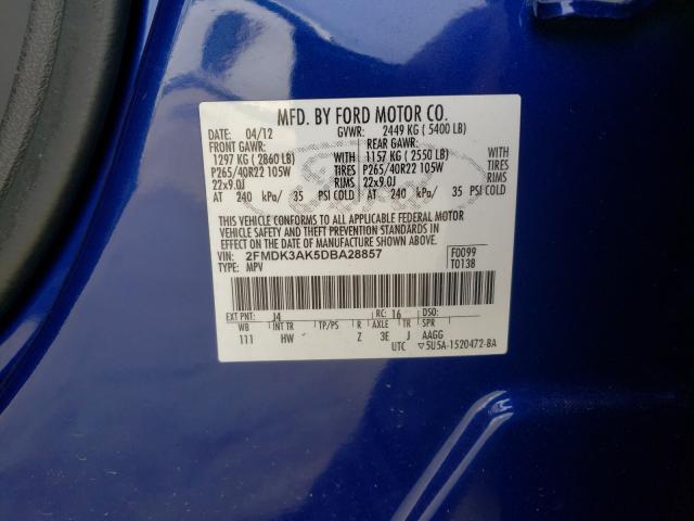 2013 FORD EDGE SPORT 2FMDK3AK5DBA28857