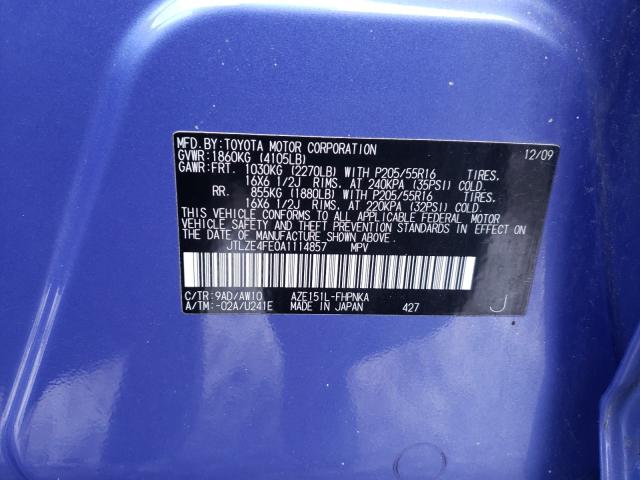 2010 TOYOTA SCION XB JTLZE4FE0A1114857