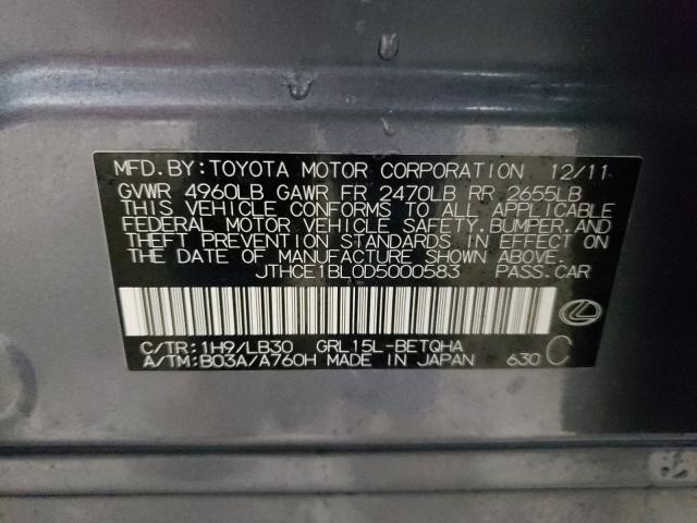 2013 LEXUS GS 350 JTHCE1BL0D5000583