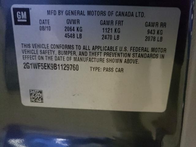 2011 CHEVROLET IMPALA LS 2G1WF5EK9B1129760