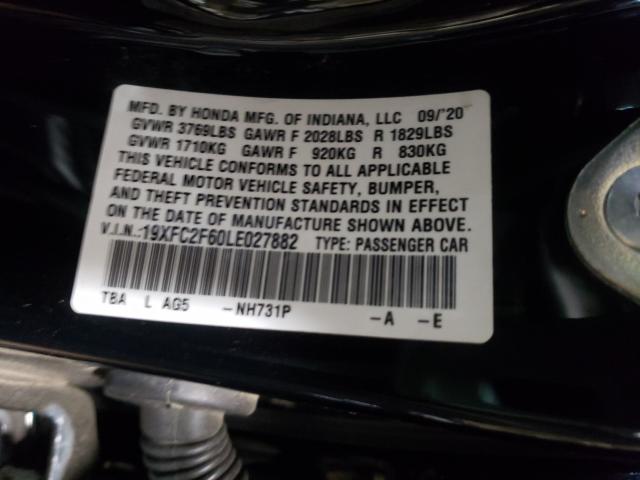 2020 HONDA CIVIC LX 19XFC2F60LE027882