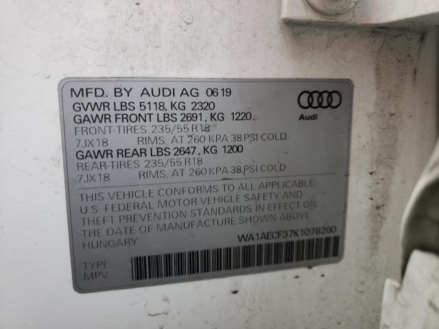 2019 AUDI Q3 PREMIUM WA1AECF37K1078260