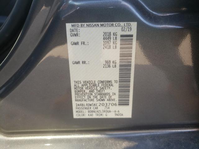 2019 NISSAN ALTIMA SV 1N4BL4DW5KC203706