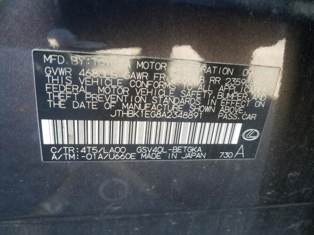 2010 LEXUS ES 350 JTHBK1EG8A2348891