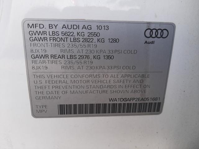 2014 AUDI Q5 PREMIUM WA1DGAFP2EA051681
