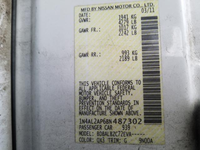 2011 NISSAN ALTIMA BAS 1N4AL2AP6BN487302