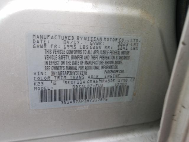 2017 NISSAN SENTRA SV 3N1AB7AP3HY317276