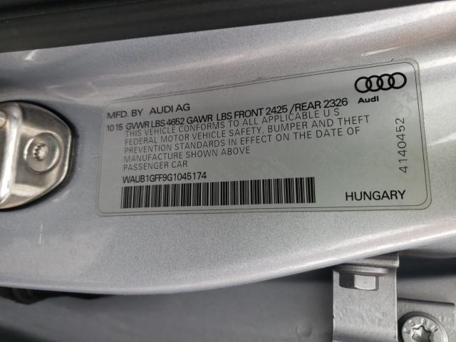 2016 AUDI S3 PREMIUM WAUB1GFF9G1045174