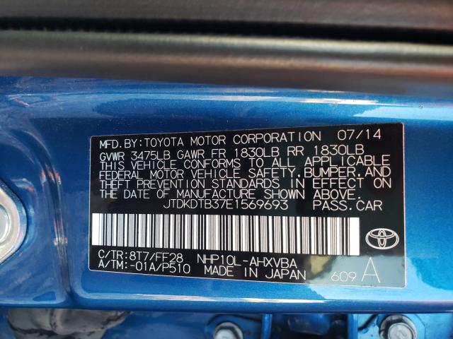 2014 TOYOTA PRIUS C JTDKDTB37E1569693