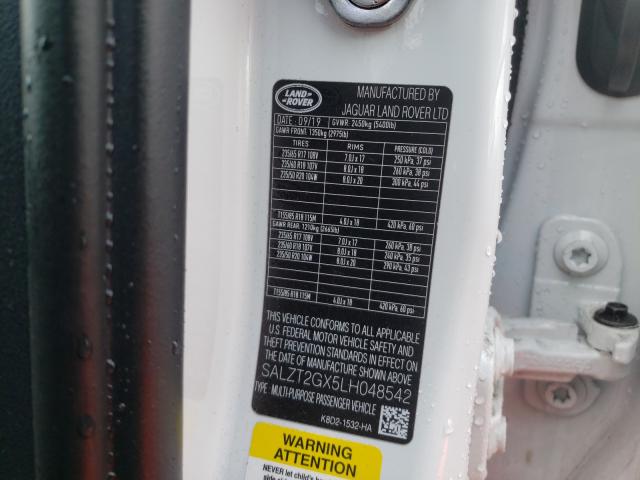 2020 LAND ROVER RANGE ROVE SALZT2GX5LH048542