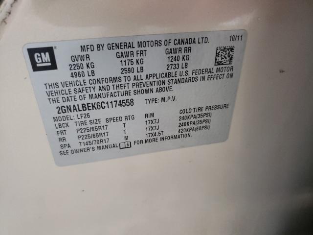 2012 CHEVROLET EQUINOX LS 2GNALBEK6C1174558
