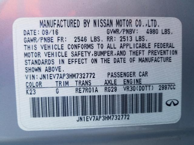 2017 INFINITI Q50 PREMIU JN1EV7AP3HM732772