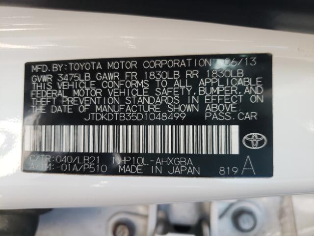 2013 TOYOTA PRIUS C JTDKDTB35D1048499