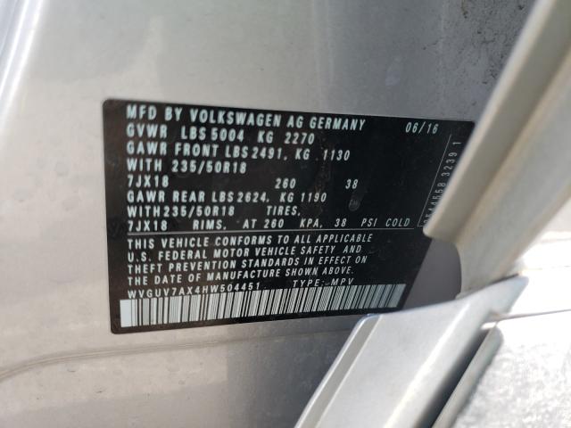 2017 VOLKSWAGEN TIGUAN SPO WVGUV7AX4HW504451