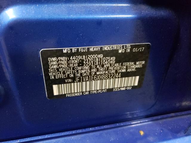 2017 SUBARU WRX PREMIU JF1VA1E6XH8832244