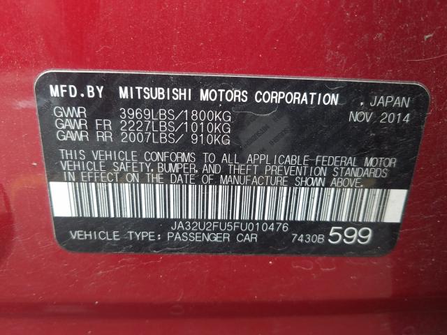 2015 MITSUBISHI LANCER ES JA32U2FU5FU010476