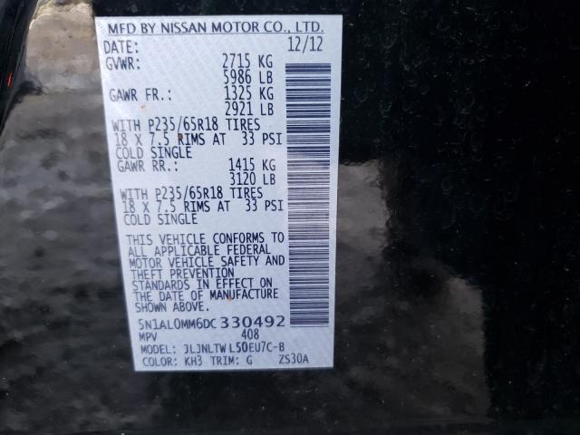 2013 INFINITI JX35 5N1AL0MM6DC330492