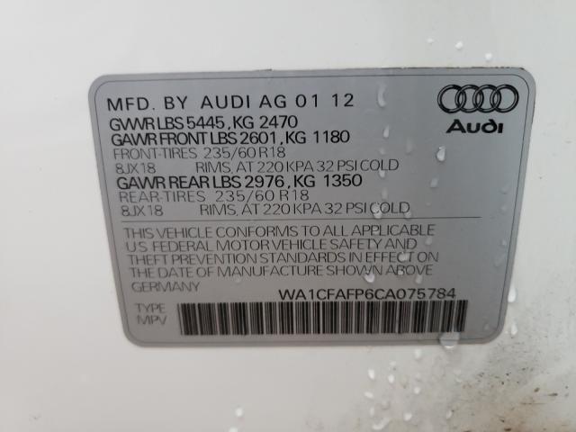 2012 AUDI Q5 PREMIUM WA1CFAFP6CA075784