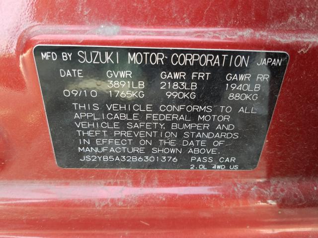 2011 SUZUKI SX4 JS2YB5A32B6301376