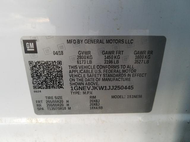 2018 CHEVROLET TRAVERSE P - 1GNEVJKW1JJ250445