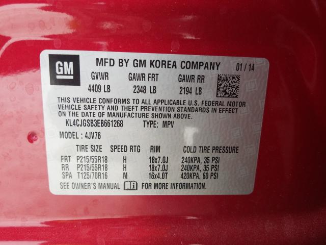 2014 BUICK ENCORE KL4CJGSB3EB661268