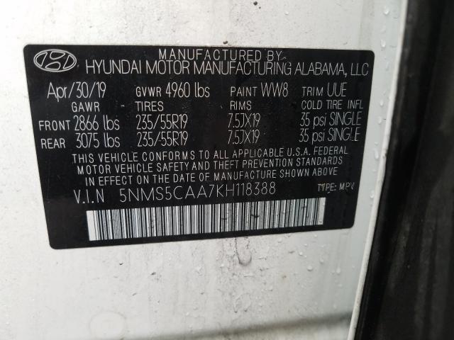2019 HYUNDAI SANTA FE L 5NMS5CAA7KH118388