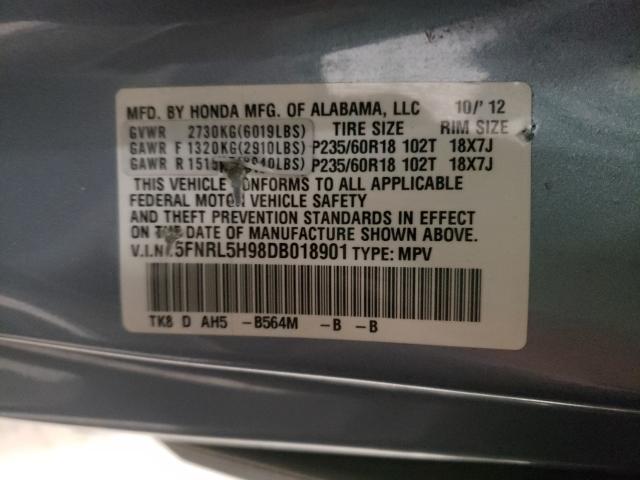2013 HONDA ODYSSEY TO 5FNRL5H98DB018901