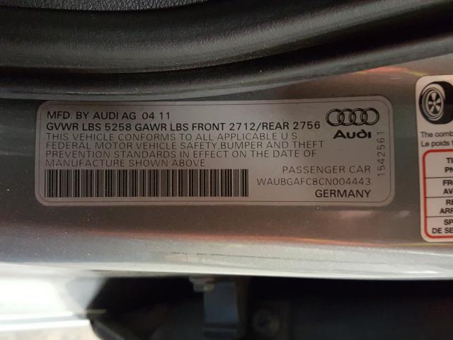 2012 AUDI A6 WAUBGAFC8CN004443