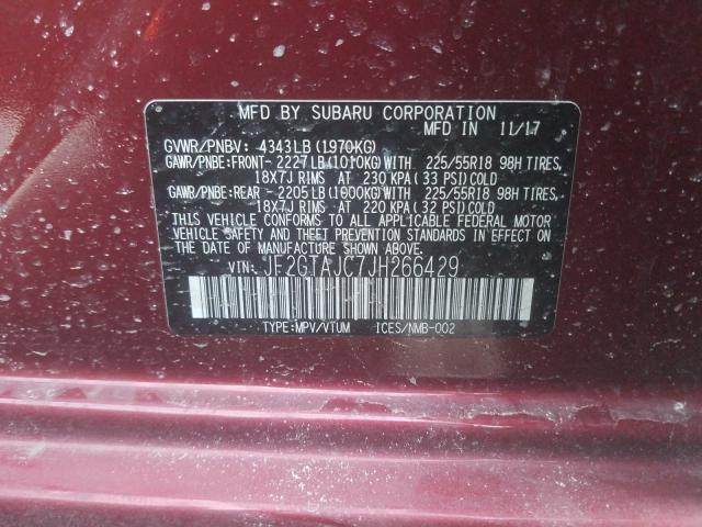 2018 SUBARU CROSSTREK JF2GTAJC7JH266429