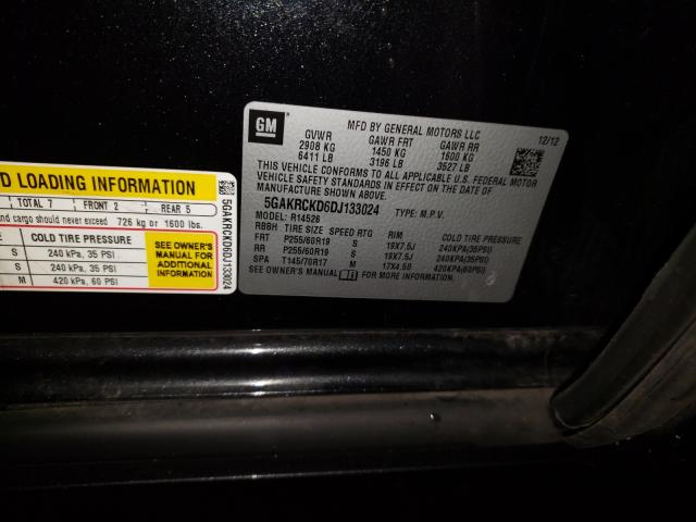 2013 BUICK ENCLAVE 5GAKRCKD6DJ133024