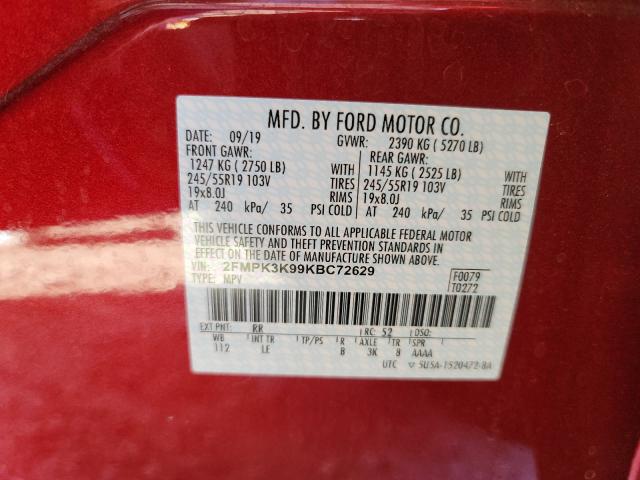 2019 FORD EDGE TITAN 2FMPK3K99KBC72629