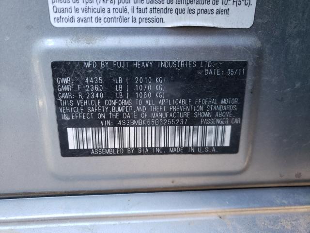 2011 SUBARU LEGACY 4S3BMBK65B3255237