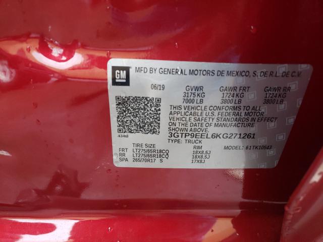 2019 GMC SIERRA K15 3GTP9EEL6KG271261