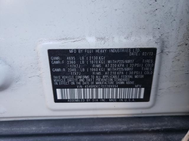 2013 SUBARU OUTBACK 3. 4S4BRDKC7D2289994