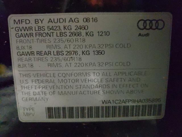 VIN WA1C2AFP9HA035895 2017 Audi Q5, Premium no.10