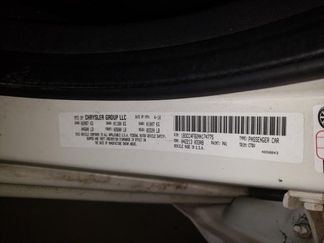 2010 DODGE AVENGER SX 1B3CC4FB2AN174775