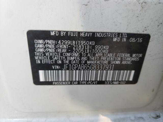 2016 SUBARU IMPREZA PR JF1GPAB65G8337931