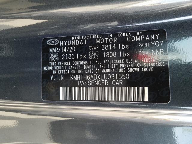 2020 HYUNDAI VELOSTER T KMHTH6ABXLU031550