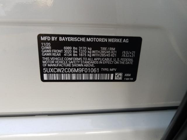 VIN 5UXCW2C06M9F01061 2021 BMW X7, Xdrive40I no.10