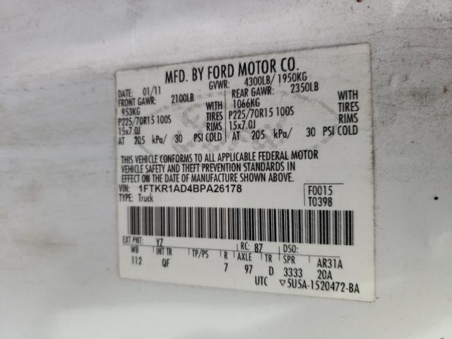 2011 FORD RANGER 1FTKR1AD4BPA26178
