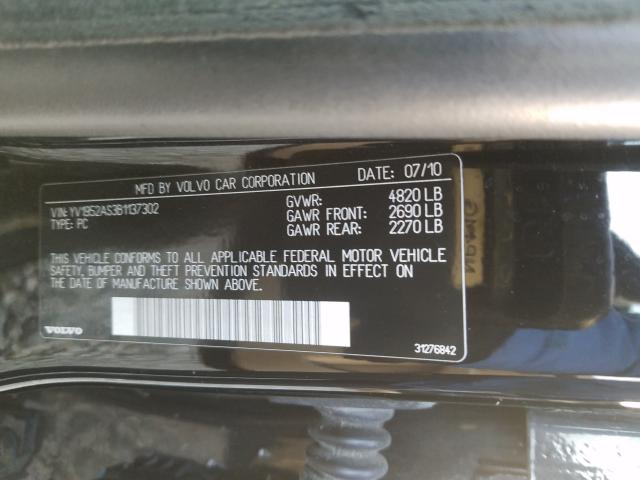 2011 VOLVO S80 3.2 YV1952AS3B1137302