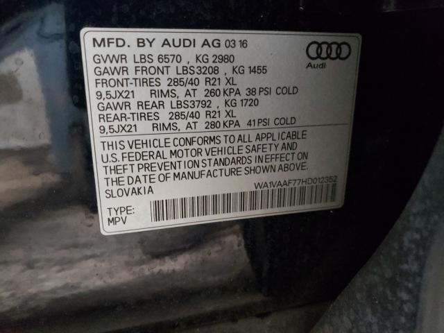 2017 AUDI Q7 PRESTIG WA1VAAF77HD012352