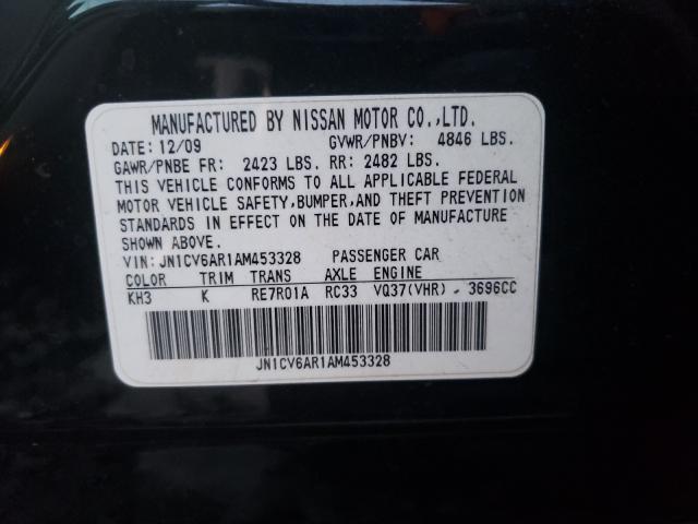 2010 INFINITI G37 JN1CV6AR1AM453328