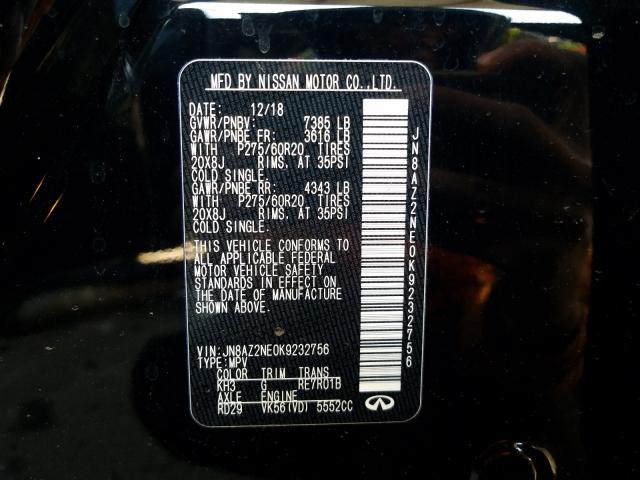 2019 INFINITI QX80 LUXE JN8AZ2NE0K9232756