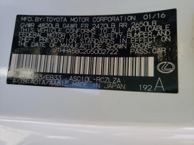 2016 LEXUS RC 200T JTHHA5BC2G5002722